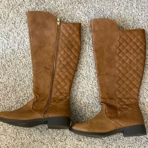 Dexflex Comfort Cognac Quilted Zip Up Riding Boots Size 9